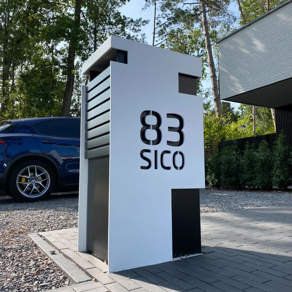 Brievenbus Bauhaus (1, Mat, Mat, Deur links (brievenbus rechts geplaatst))