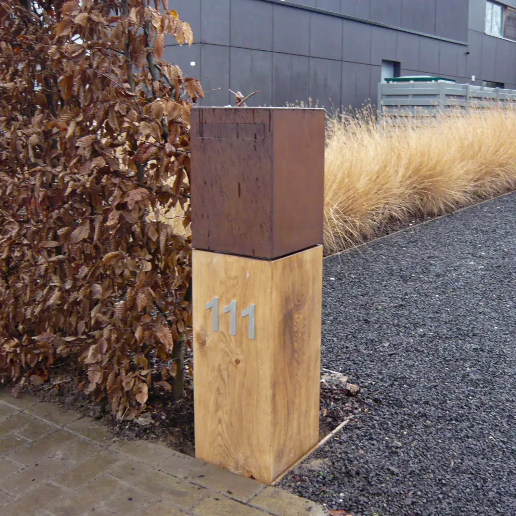 Brievenbus Wood cube