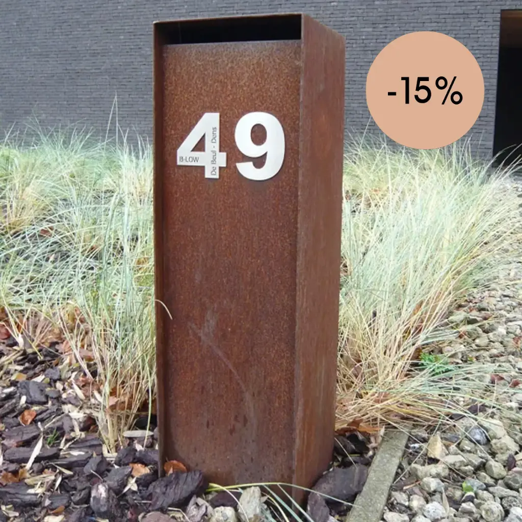 Brievenbus Straight Cortenstaal (0, Structuur)