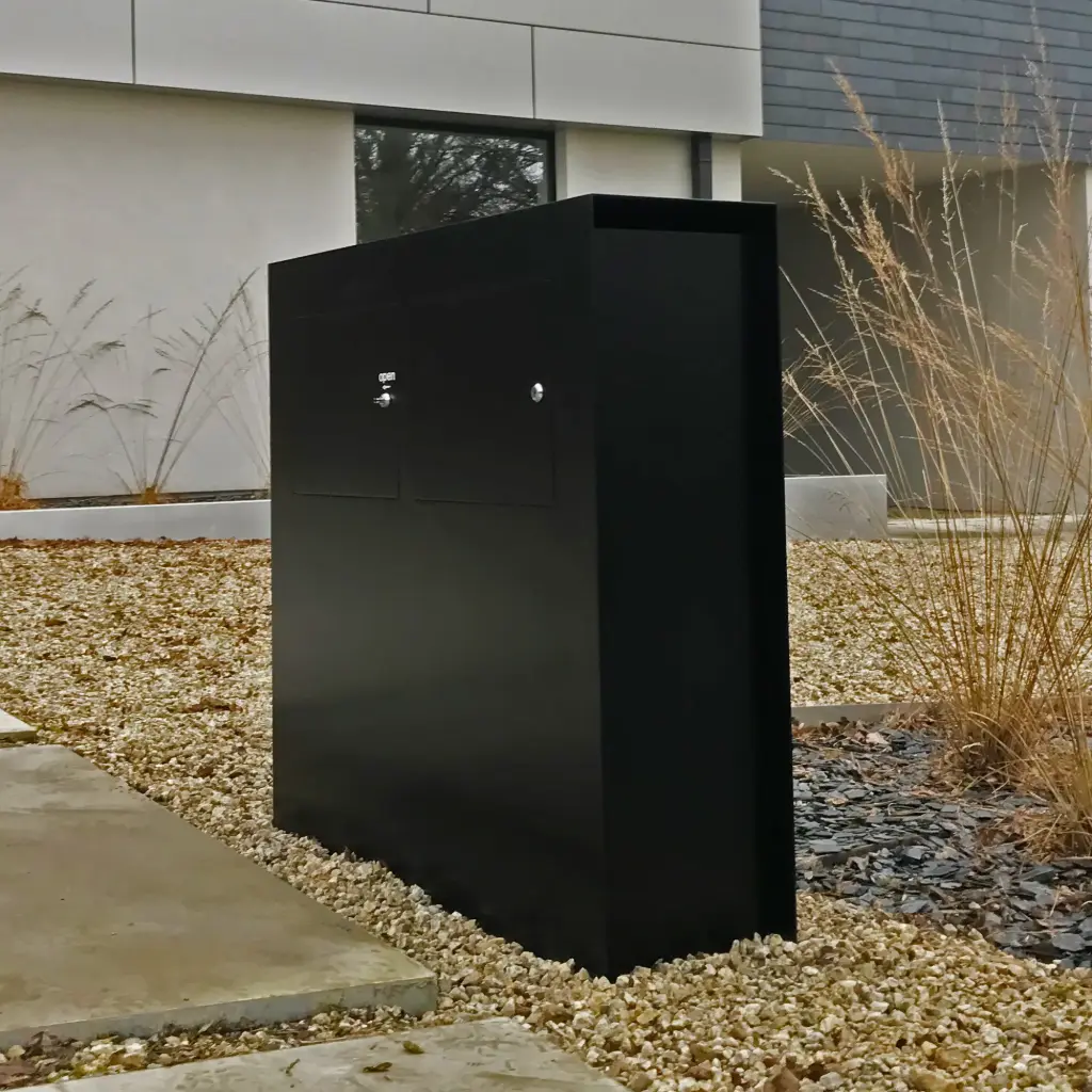 Brievenbus Straight groot pakjes (1000, 1, Structuur, Uitgelaserde huisnummer, Deur op linkerzijde, Draaiknop)