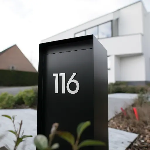 Huisnummer gelakt