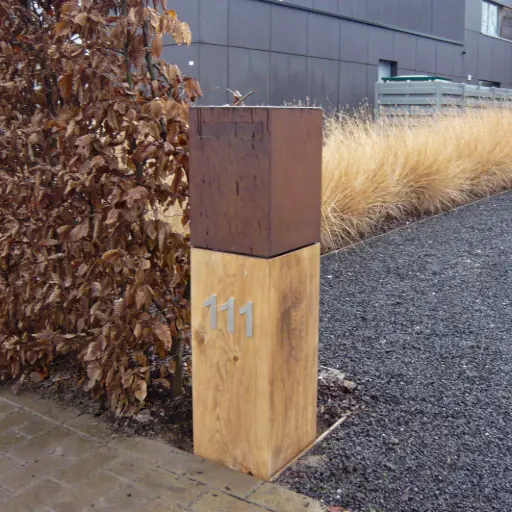 Brievenbus Wood cube